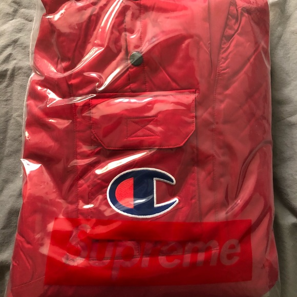 Supreme X Champion pullover parka red small - Picture 2 of 2